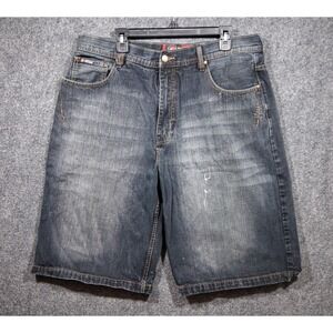 Vintage Culture Jeans Shorts W38x14 Mens Dark Wash Baggy Denim Jorts Y2K Grunge